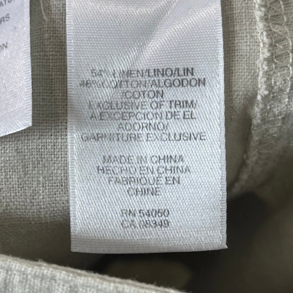 JONES NEW YORK | Linen Blend Lightweight Wide Leg Tan Pants | Size 12 - Picture 9 of 11